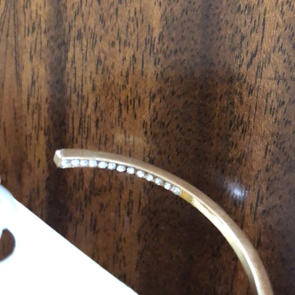 NWT Kim Rodgers rhinestone encrusted gold tone hoop earrings - Picture 4 of 13